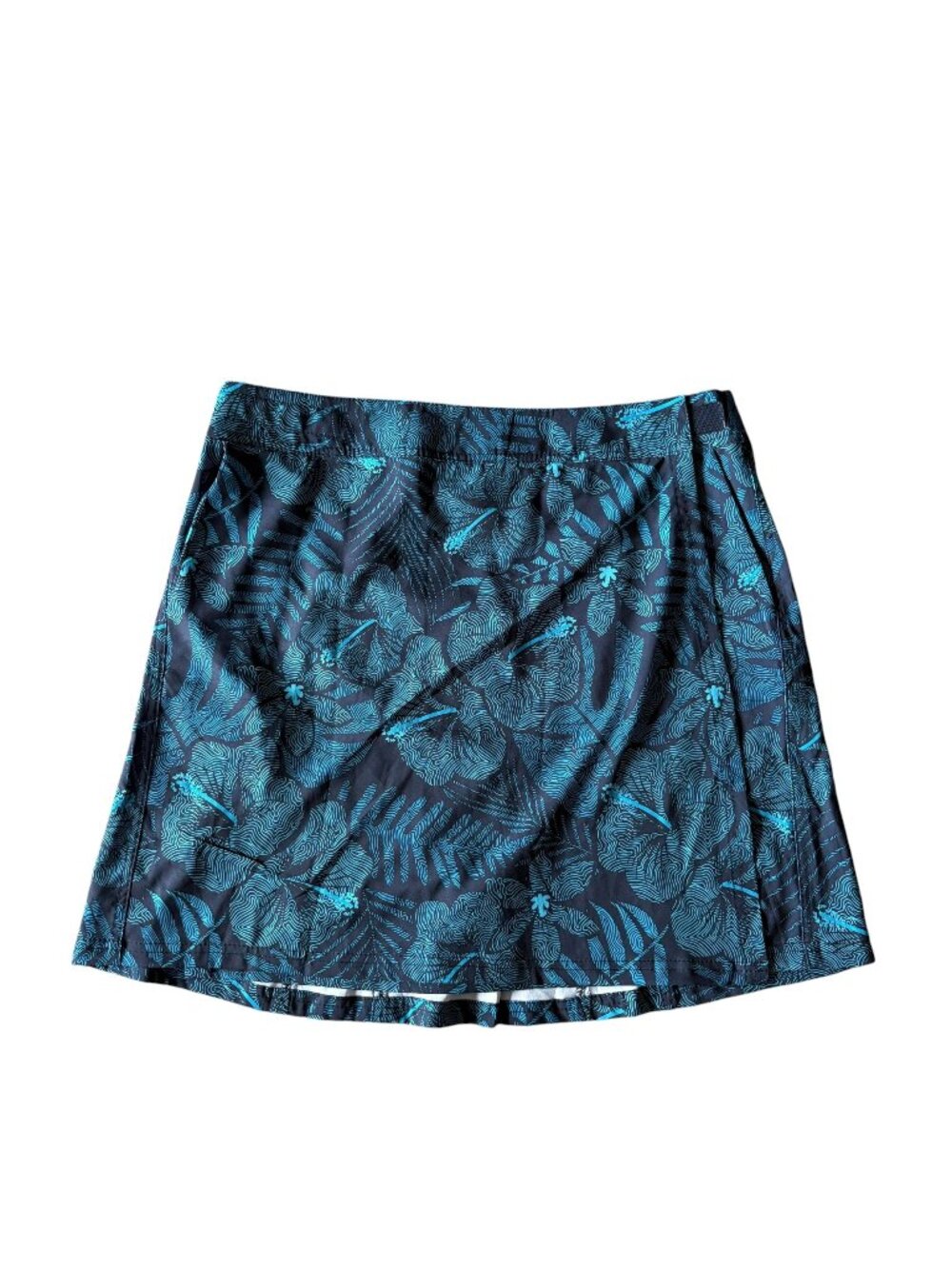 RipSkirt Hawaii Womens Adustable Skirt Floral Beach Blue Large NWT